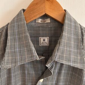 Peter Millar Men's Black Plaid Long Sleeve Button Up Size Large